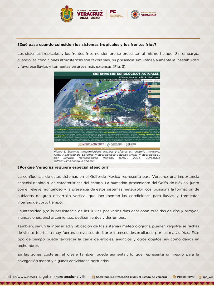 spcver_met's tweet photo. 🔎#NotaMensual
29-sep-2026
¿Qué pasa cuando coinciden los sistemas tropicales y los frentes fríos?
En septiembre, la interacción de ambos sistemas puede favorecer lluvias y tormentas más extensas e intensas, rachas de viento y, en algunos casos, granizo o torbellinos. 🌧️🌬️ https://t.co/lTvBl9xD1K