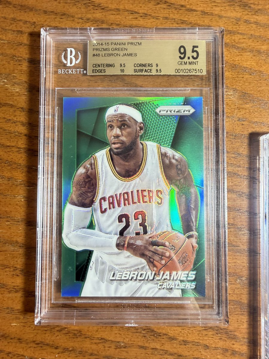 sportscardsig's tweet photo. Alright 

Lebron 2014 prizm green bgs 9.5

$1250 obo 

Psa 10 just did 2280

Make me an offer, RT’s appreciated https://t.co/M1TZAwcPDN