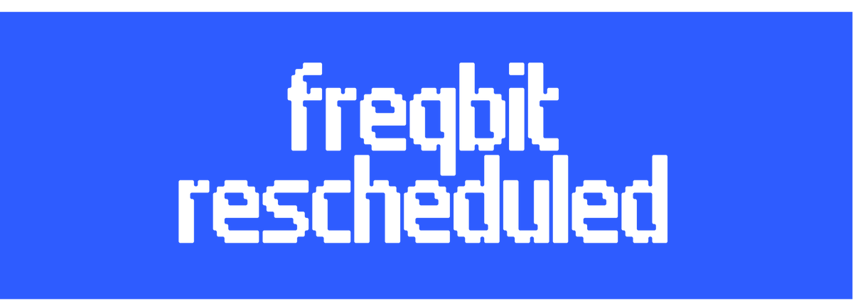FreqBit's tweet photo. ANNOUNCEMENT: TRANSMISSION RESCHEDULED 

We value transparency above all. Due to sub-optimal launch conditions and poor market momentum during our initial wave, the reception did not meet the standards this project deserves.

Rather than forcing a bad launch, we are recalibrating the grid and official timeline.

NEW MINT SCHEDULE (OCTOBER 3 in UTC):

1. Free Mint (RH Community)
• October 3 at 1:00 PM UTC
• 0 ETH | Limit 1

2. FCFS
• October 3 at 1:45 PM UTC
• 0.000094 ETH | Limit 30

3. Public Stage
• October 3 at 2:45 PM UTC
• 0.00019 ETH | Limit 50

We sincerely apologize to all supporters who synced early. We are fixing the alignment so FreqBit gets the exact launch momentum it needs.

Thank you for your patience and support. The grid will activate stronger on October 3. 🔊⚡

https://t.co/NXSgcrHukr