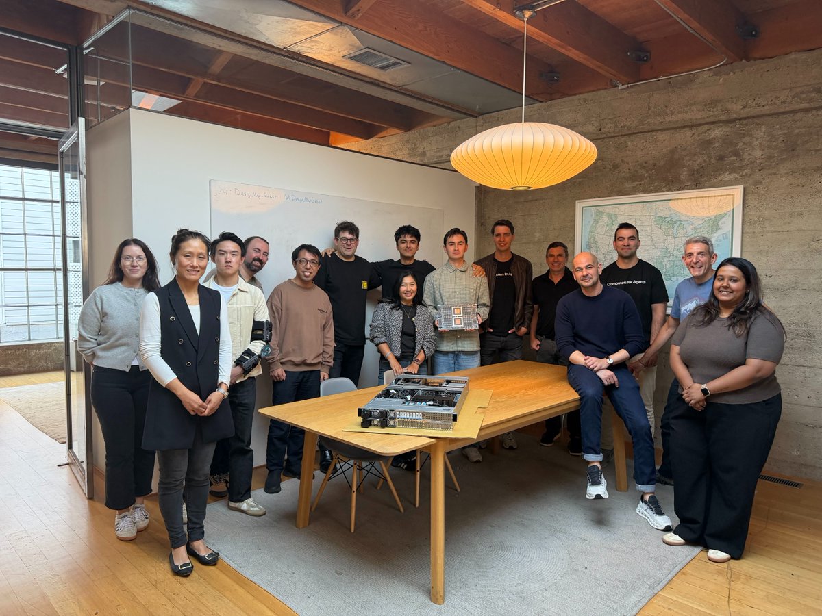 ivanburazin's tweet photo. We just got a very special delivery: the new Vera CPU from @nvidia

Last month, our team visited the NVIDIA HQ to put Vera through agentic workloads on @daytonaio sandboxes. Today it's at our office!

Everyone's taking turns to run their hands over it. https://t.co/lOfj6bg0Ke