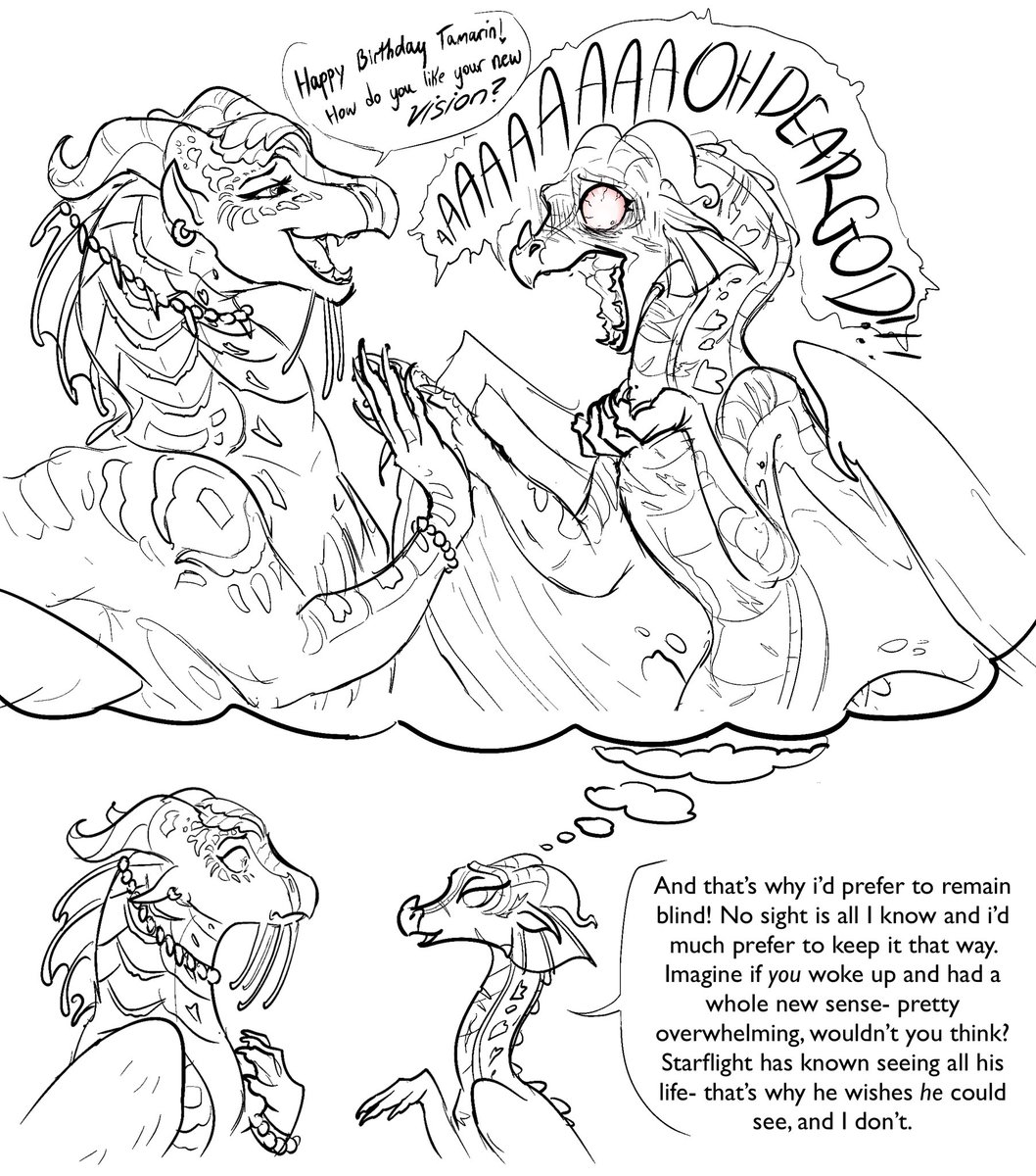 Kat2nite's tweet photo. Tamarin and Anemone talk about vision. #wingsoffire #dragonart https://t.co/ypePdoLQ8e