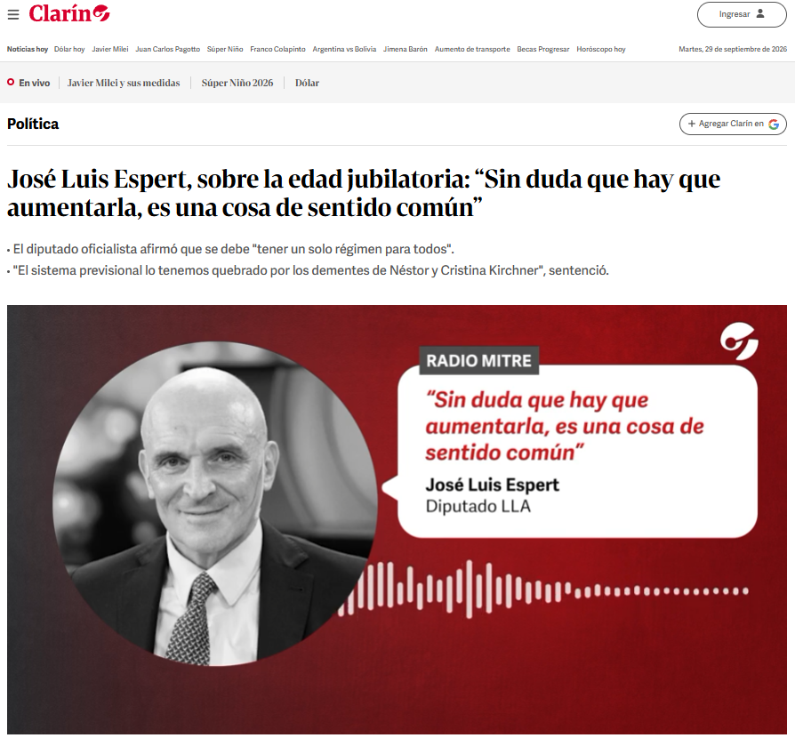 PabloJulianoLP's tweet photo. De ajustador a jubilado.

José Luis Espert tiene 64 años. Mientras fue diputado, pedía aumentar la edad jubilatoria porque era "sentido común". Ahora está tramitando la suya.

Qué fácil manejan la motosierra estos libertarios cuando el brazo lo pone otro.