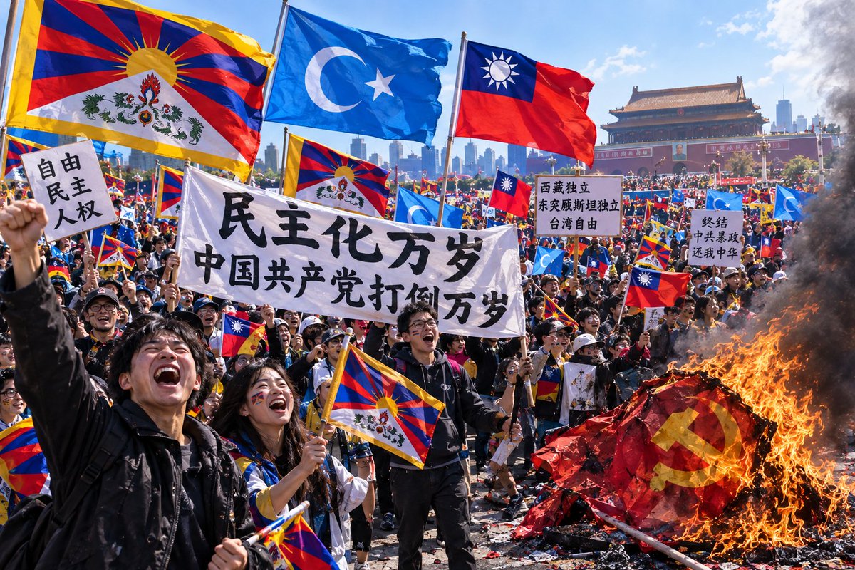 THkUGjDFW485133's tweet photo. 日本国民の皆様。

中国共産党による一党独裁王朝は必ず崩壊します。
これは皆様も周知していると思いますが、中国崩壊の歴史が証明しています。

その時に必ずチベットや東トルキスタンは独立主権国家として復活します。

#西藏独立
#中国民主化
#中国解体 https://t.co/qDHA1TbcoQ