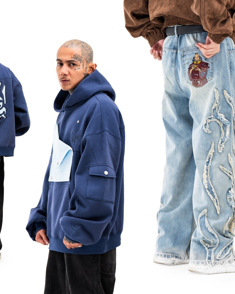 AvatarverseTV's tweet photo. First Look at the Blue Spirit &amp; Zuko Hoodie and Jeans from the Neptun x Avatar: The Last Airbender collaboration.

The collection officially drops on October 18. https://t.co/xuvB6BRVA7