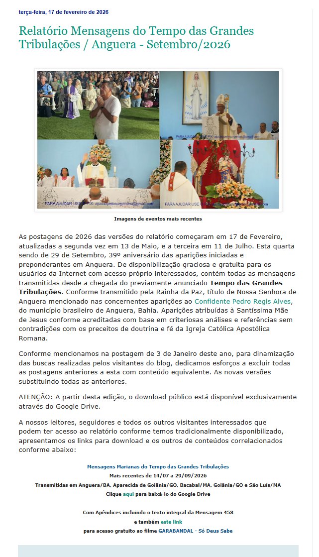 tassalles's tweet photo. Tarcísio S. SALLES no  Blogger: Relatório Mensagens do Tempo das Grandes Tribulações / Anguera - Setembro/2026
https://t.co/F8nqHyu0QI https://t.co/rf6VFCi2kT