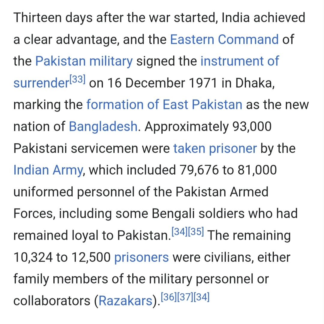 Thor93478896's tweet photo. @manjidweller @nepalimeow @ETB4NC Lmao the cope you poopistanis do is unmatched 😂

You oppressed Bangladeshis for months, then India showed you your place in less than 2 weeks. 

If 93,000 is "handful" then why did you give up? You did the largest surrender since WW2, nice record 🤡

https://t.co/YC7im5RBmW https://t.co/QN92LZrSqz