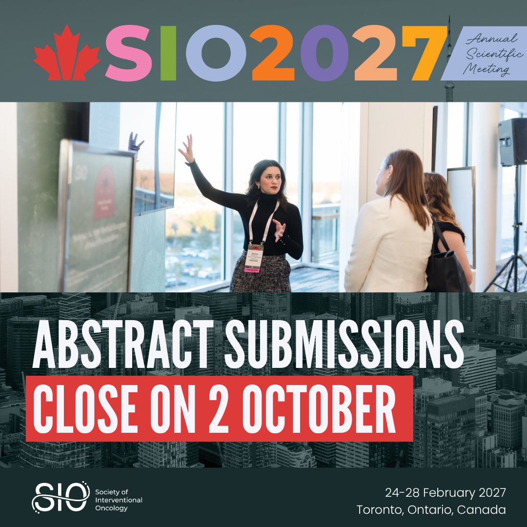 SIO_Central's tweet photo. 4 days left! If your #SIOToronto abstract is still in draft mode, now's the time to hit submit. Abstract submissions close on October 2. Share your research and contribute to the evidence shaping #InterventionalOncology. https://t.co/iFl2UdUoJ4 https://t.co/Rm802MZmgX