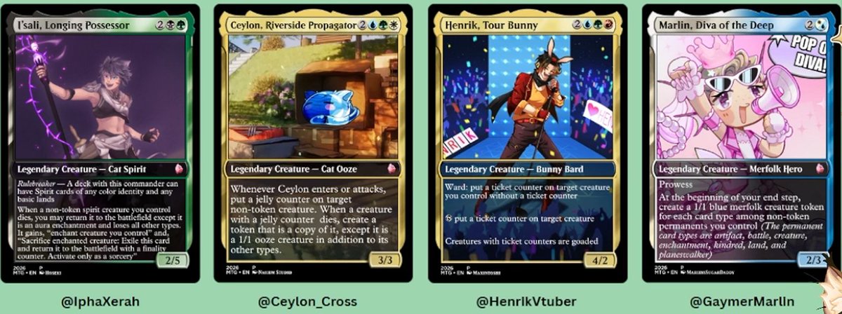 Ceylon_Cross's tweet photo. ✨ IT'S CEYLON'S TURN!! 🚨 

Round 4 is starting w/ your local catslime playing a custom EDH deck!
Please let RNGus be on my side🎲😬

Root for your favorite slime🙏

CEYLON POV:
https://t.co/d8PovERgjD
Commentary POV:
https://t.co/aR4EYITNTY
#SlimeMTG #mtg #mtgcommander #vtuber https://t.co/2yiqThEnMn