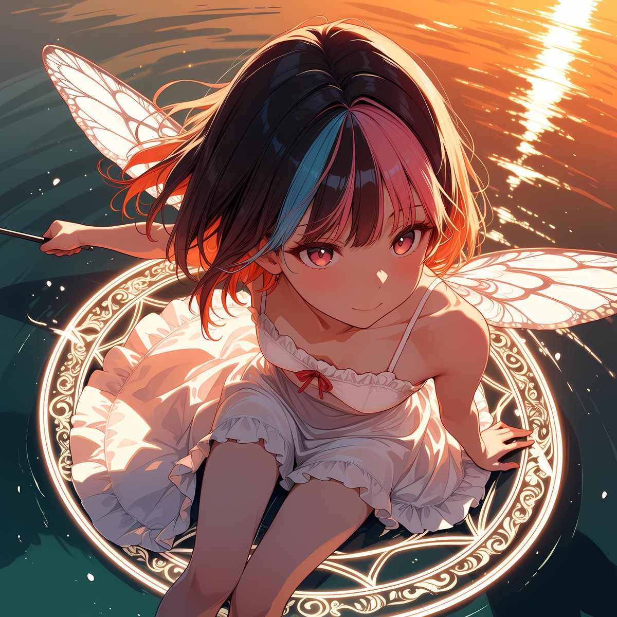 lucent_works's tweet photo. 夕陽をまとって、妖精は舞う。
Dancing in the glow of sunset.

#AIイラスト #AIart https://t.co/l37g9FD76C