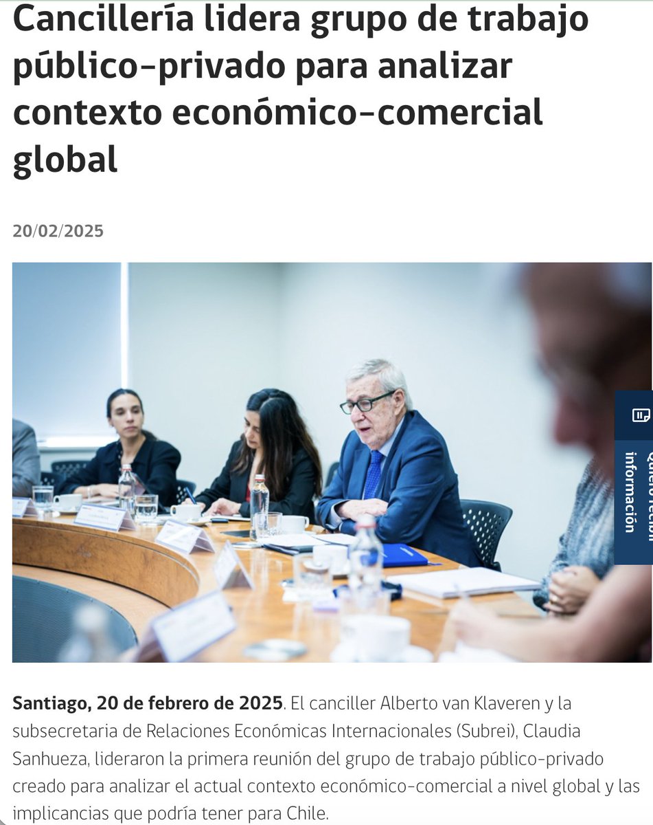 Paz_ZarateB's tweet photo. 🇨🇱Fui una dura crítica a RREE de gbno anterior.
Pero ojo: sobre aranceles, ANTES del anuncio de Trump (feb 2025), gbno Boric ya había creado task force preventivo; y después, comités públicos-privados en Hacienda y Subrei.
Hay que informarse, @Josefcolagos.
https://t.co/pMTPzTN3TV