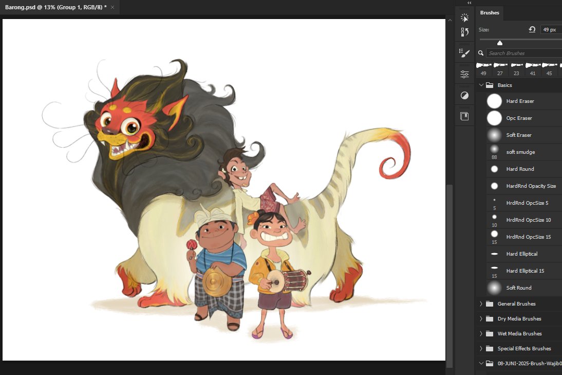 AladinSulthan's tweet photo. Some kids and their pet Barong https://t.co/IY7pZIwVqt