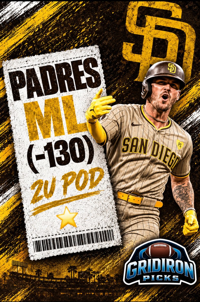 Gridiron_Picks8's tweet photo. 9/29 POD:

Padres ML (-130) 2U ⭐️

Padres start off the postseason strong 😤

#Gambling𝕏 #MLB #Padres https://t.co/DeLVA69ZQD