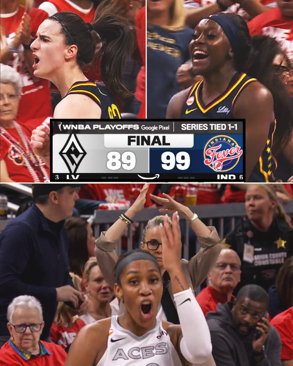 YahooSports's tweet photo. THE FEVER FORCE A GAME THREE 😤 

Indiana and Vegas will duel for a spot to the Semifinals on Thursday 🍿 https://t.co/mc0iHHJsoj