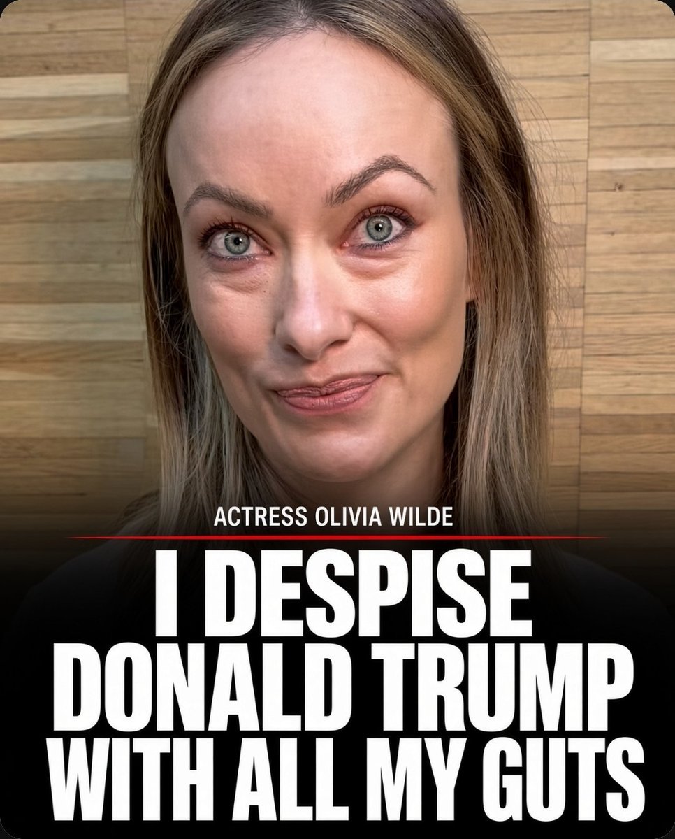 RossyPrime's tweet photo. Actress Olivia Wilde: “I despise Donald Trump with all my guts. What a pathetic, petulant, dishonest pig he is.”

Woke washed up Actress https://t.co/CNPC54ASLX