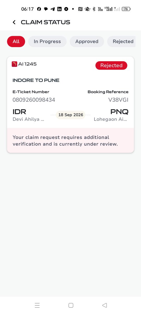 AmberPowertrain's tweet photo. @AirIndiaX Can you guys please also let me know why have you rejected my request. https://t.co/mJ4z0zKTRx