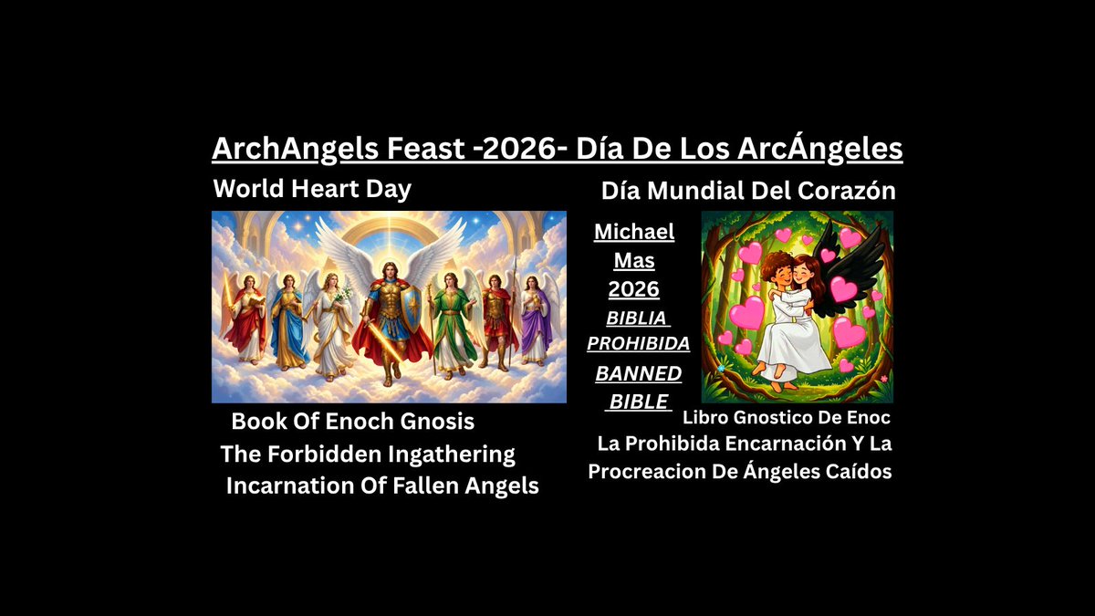 WIvyCancelOrtiz's tweet photo. #September2026:#Septiembre2026 #GodSquad:#FeastOfArchAngels:#DiaDeLosArcangeles:#MichaelMas:#ArchAngelMichael:#ArchAngelGabriel:#ArchAngelRaphael:#ArchAngelUriel:#WorldHeartDay:#AgapeVespers:#TheIngathering:#FallenAngels:#ÁngelesCaídos:#Humanism:#Humanismo:#EnochBook:#LibroDeEnoc https://t.co/B8di6J1I1j