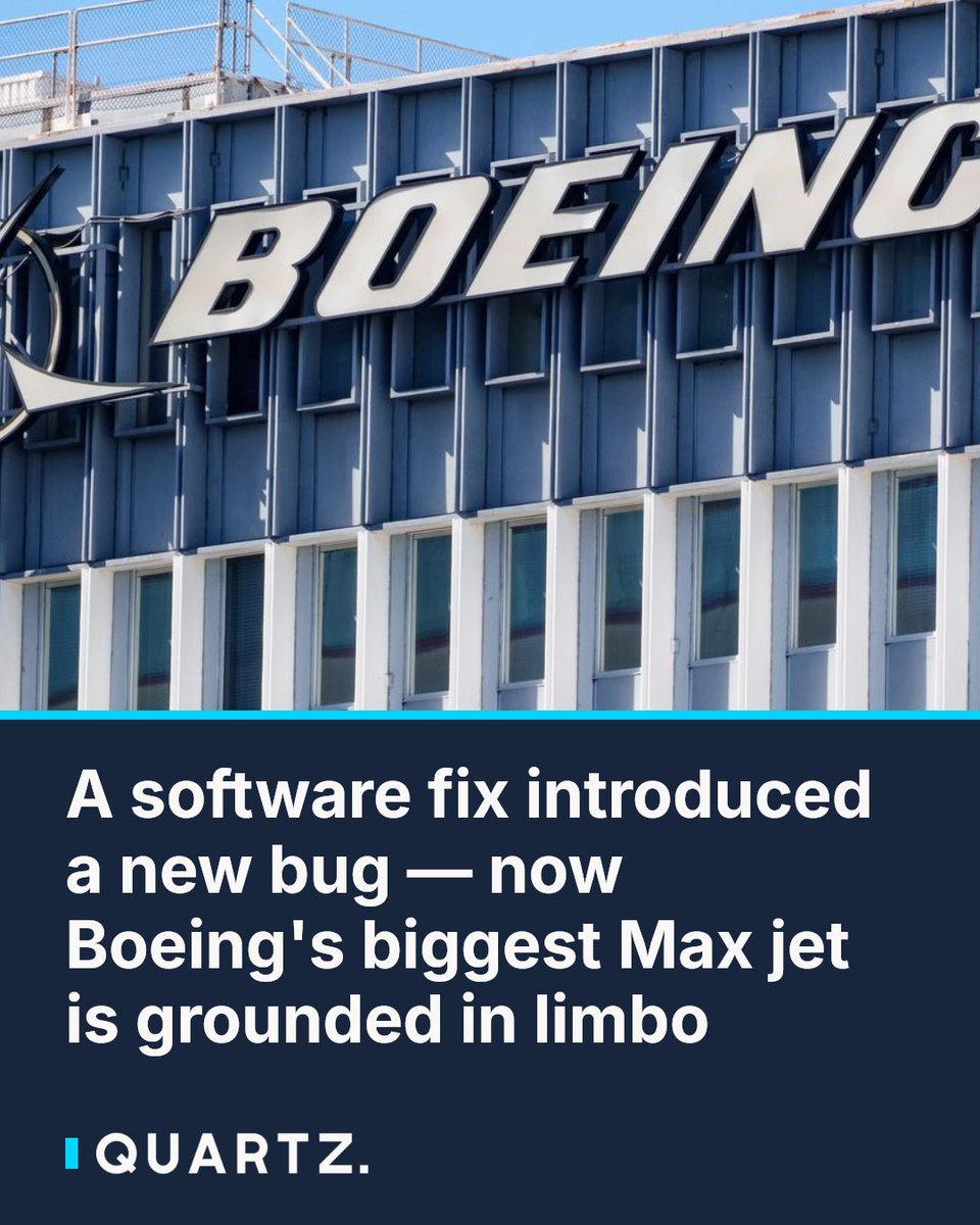 qz's tweet photo. A software fix introduced a new bug — now Boeing's biggest Max jet is grounded in limbo
The FAA is pausing certification of the 737 Max 10 after a GE Aerospace software glitch was found to increase pilot workload during a critic
#Boeing737Max10 #FAACertification #AviationSafety https://t.co/pX2GIWbTE7