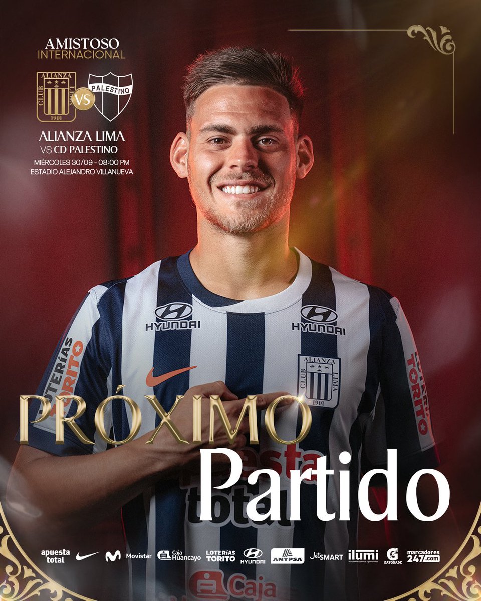 ClubALoficial's tweet photo. ⚪️ 𝐏𝐫𝐨́𝐱𝐢𝐦𝐨 𝐏𝐀𝐑𝐓𝐈𝐃𝐎 🔵

🆚 @CDPalestinoSADP 
📆 30/09
⌚ 8:00 p.m. 
🏟 Alejandro Villanueva.
⚽️ Amistoso Internacional.
📺 @L1MAX_ 

#125AñosDeEternidad
#SeamosEternos https://t.co/ogpo53yR4W