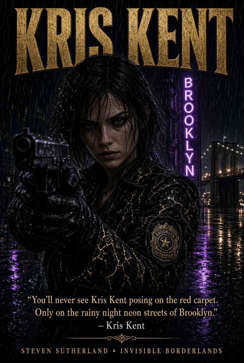KrisKent4D's tweet photo. Kris Kent.
From Louisville. Brooklyn detective.
The character women have always hoped for.
She doesn’t just solve it.
She owns the night.
Noir mind. Enhanced power.
Invisible Borderlands.
— Steven Sutherland
#KrisKent #InvisibleBorderlands #NoirDetective #StrongWomen #WomenInMystery #FemaleLead #Brooklyn #Louisville #Puzzleween #Rocktober
She doesn’t just solve it.
She owns the night.
Kris Kent.
The detective women have been waiting for.
#KrisKent #InvisibleBorderlands #NoirDetective #StrongWomen #FemaleLead
Want a version with a call-to-action like “Comment 🕵️♀️🧩” so it matches your earlier community posts?