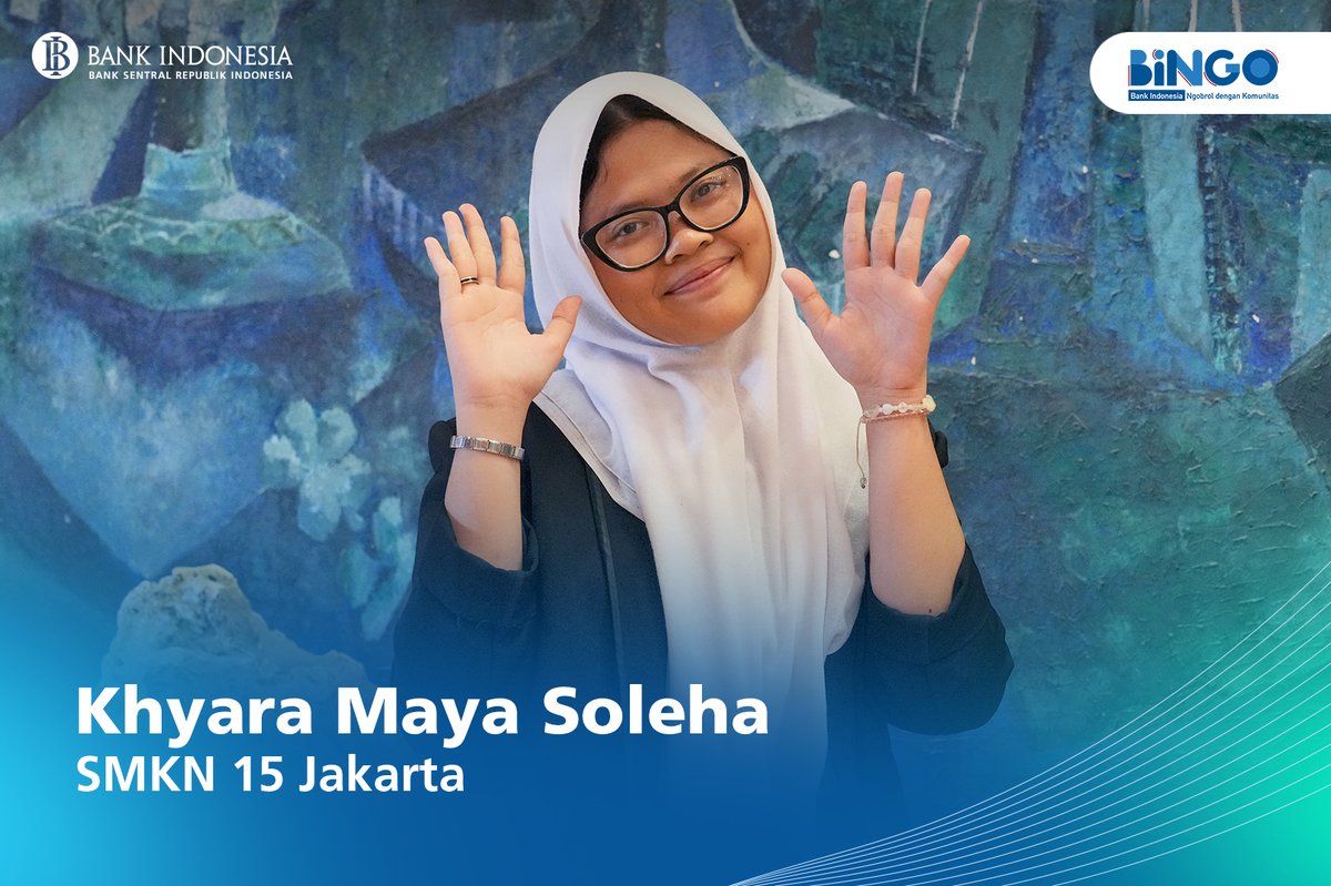 bank_indonesia's tweet photo. Yuk, kita dengarkan kesan dari Maya yang menjadi salah satu peserta BINGO hari ini!

“Menurut aku, Kakak-kakaknya menjelaskan materi dengan sangat baik dan detail. Tadi dijelasin gimana BI bikin transaksi ritel makin efisien lewat QRIS dan BI-FAST. Aku baru paham kalau QRIS itu juga ngebantu pemilik toko ritel atau UMKM mengelola alur kas secara real-time dan memangkas biaya operasional.”