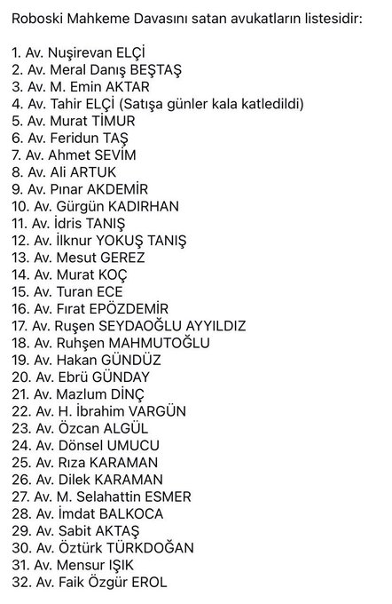 elihbatmanisyi's tweet photo. Kürtleri satan, ihanet eden Avukatların tam listesi. https://t.co/0KSulSN9W1