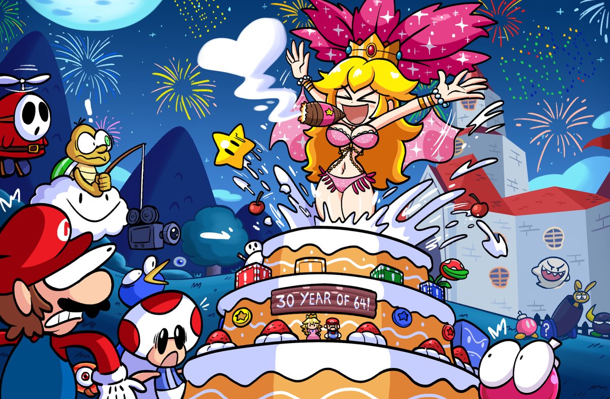 KevinArthurLS's tweet photo. 30 years of Super Mario 64 and the Nintendo 64! 🎉 
Commissioned by anonymous https://t.co/BRZ3ki7BQp