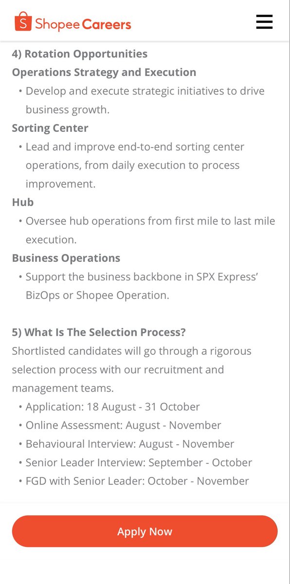 sipalinglogstic's tweet photo. Ini dia loker freshgrad yg ditungguu!

Shopee × SPX Express buka Future Leaders Program 2027 – Operations.

Ini program 2 tahun buat yg mau jadi operations leader di e-commerce + logistik.

Isinya: 
• 4 rotasi × 6 bulan 
• Operations Strategy & Execution 
• Sorting Center (dari eksekusi harian sampai process improvement) 
• Hub (first mile → last mile) 
• Business Operations (tulang punggung SPX / Shopee Ops)

Keluar program, kamu udah pegang pandangan holistik bisnisnya. Bukan cuma satu sudut gudang.

Plus yg jarang ada di lowongan fresh grad: 
• Mentorship langsung dari functional manager & senior leader 
• Cross-functional exposure 
• Training on-the-job 
• Project high-impact yang kelihatan hasilnya, bukan cuma slide

Syarat: 
• Pengalaman 0–2 tahun (logistik / ops / e-commerce nilai plus) 
• Semua jurusan boleh • STEM, Bisnis/Ekonomi, Logistik/Supply Chain lebih diunggulkan 
• Punya track record leadership (ormawa, panitia, komunitas) 
• Willing ditempatkan di lokasi operasional mana pun di Indonesia

Poin terakhir jangan disepelein. Ini program lapangan. Kalo mindset-nya cuma mau WFH Jakarta, skip aja.

Seleksinya ketat: 
• Apply: 18 Agustus – 31 Oktober 2026 
• Online assessment 
• Behavioural interview 
• Senior leader interview 
• FGD bareng senior leader

CV bagus doang nggak cukup. Harus bisa cerita ownership dan leadership.

Cocok buat siapa? 
Yg pengen ngerasain ops beneran: sorting, hub, first-last mile, strategy. Bukan cuma teori rantai pasok di kelas.

Kalo tipe kamu “pengen cepat naik, tapi mau belajar dari lantai operasional dulu” — ini jalurnya.

Deadline apply: 31 Oktober 2026 
Link: https://t.co/xfETBQmmqp atau cari di https://t.co/w07izM7UuD (Future Leaders Program 2027 – Operations, Shopee & SPX Express)

Jangan last minute. Assessment-nya udah jalan dari Agustus–November.

Save. Share ke temen seangkatan. Kalo ada yg pernah FLP Shopee/SPX, share pengalaman di reply dong!