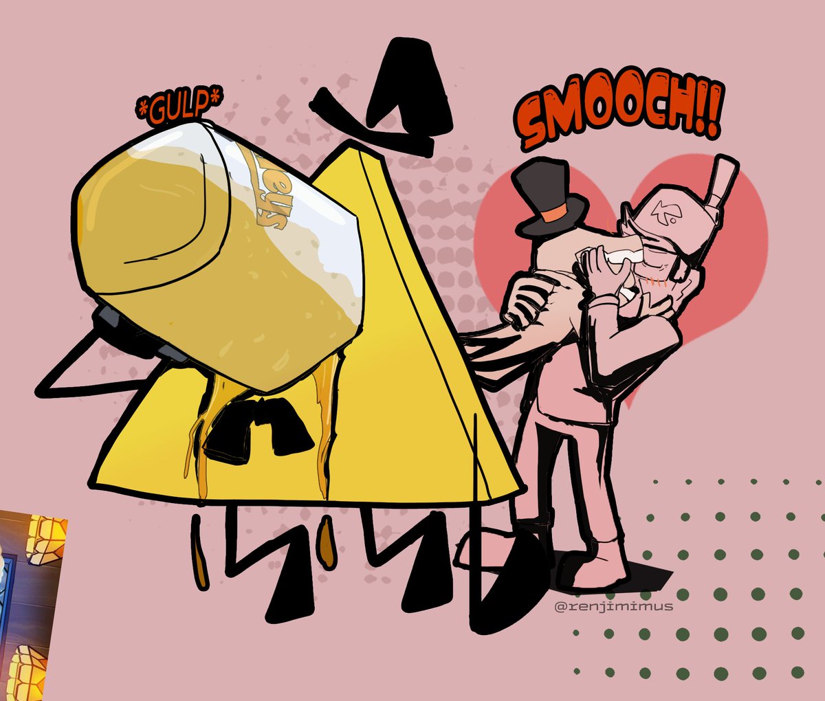 Renjimimus's tweet photo. Bill downing a glass after getting cheated on. 
#gravityfalls #stanleypines #TheAmazingDigitalCircus https://t.co/YTcPnlvmoA