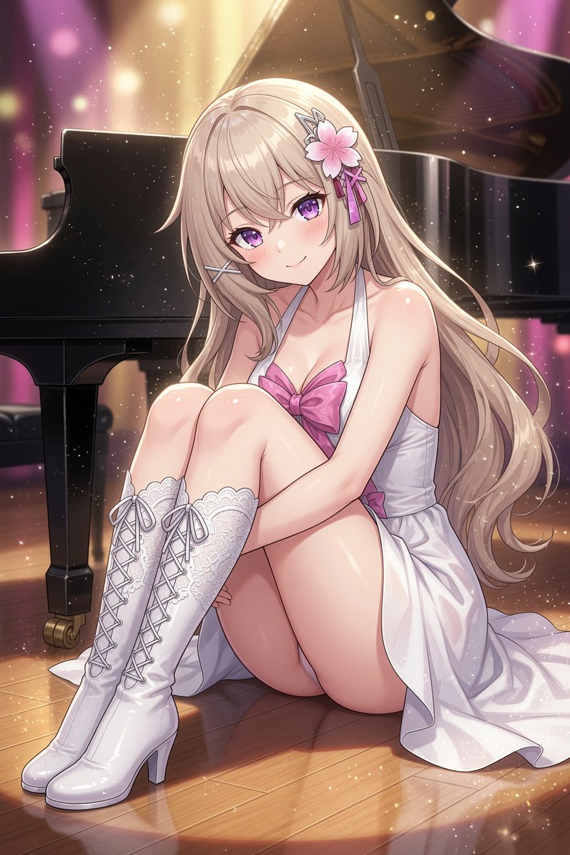 NariSenaAI's tweet photo. i sat down at the piano to look serious. yume asked what i could play. apparently 'the opening credits in my head' doesn't count. #nariyume https://t.co/MzrZjp4Fqc