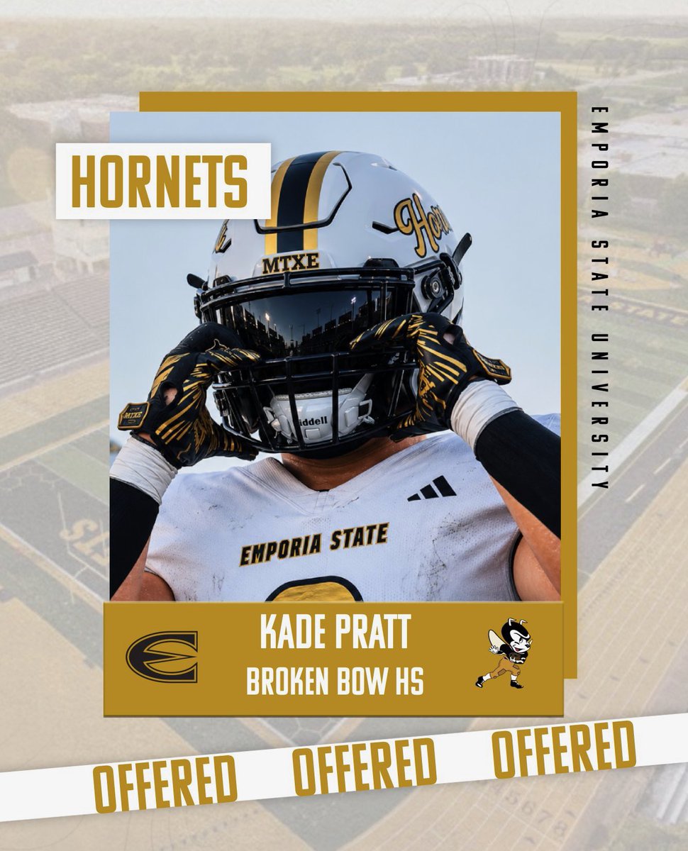 KadePratt_8's tweet photo. Blessed to have received an offer from Emporia State! 🐝 🐝 https://t.co/Pwyb1WNAMg