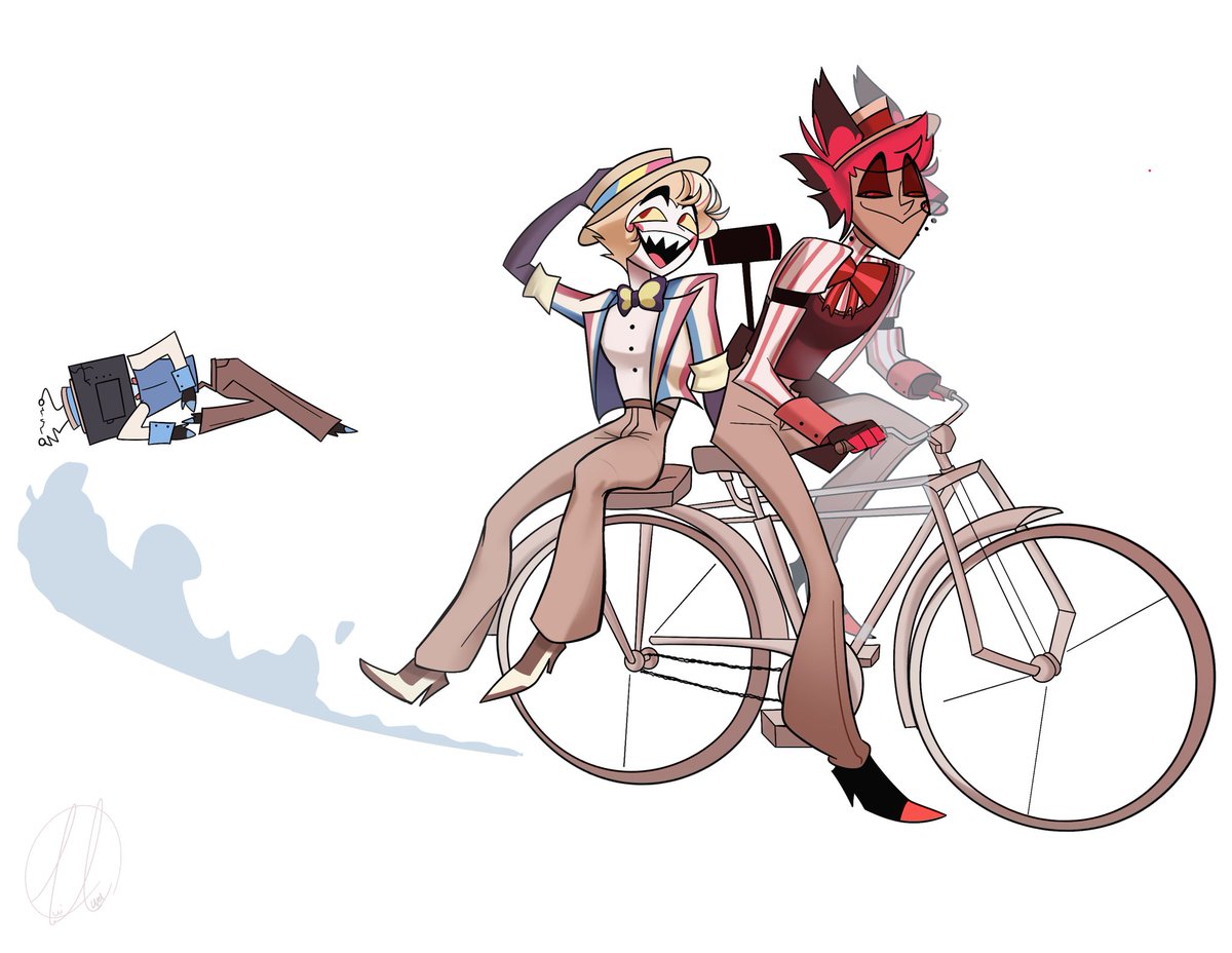 luciluval's tweet photo. These two have places to be🤭💖

 #radioapple #HazbinHotel #HazbinHotelFanart https://t.co/UlWhBGMKMO