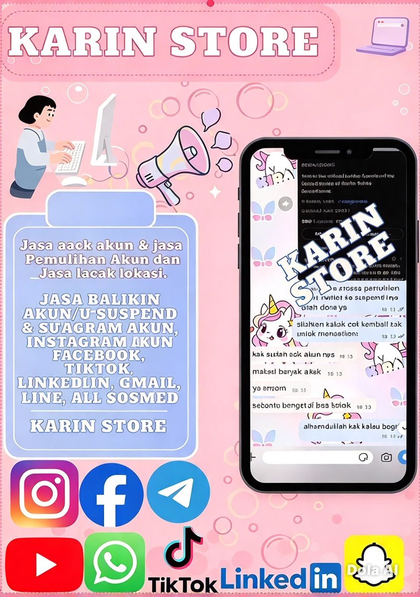 haniyce's tweet photo. OPEN JASA PEMULIHAN &amp; HAPUS AKUN SOSMED🔔

Melayani‼️

💓Pulihkan &amp; Pulihin/Balikin Akun
💓Hapus/Nonaktifkan Akun
💓Hack Akun
💓Sadap Wa/All Sosmed
💓Reset Hp
💓Lacak Lokasi

(Instagram,Tiktok,Gmail/Email,Facebook,Telegram,Twitter/X,Dll)
Konsultasi? WhatsApp di bio!
#zonauangㅤ https://t.co/toAx8fHnnP