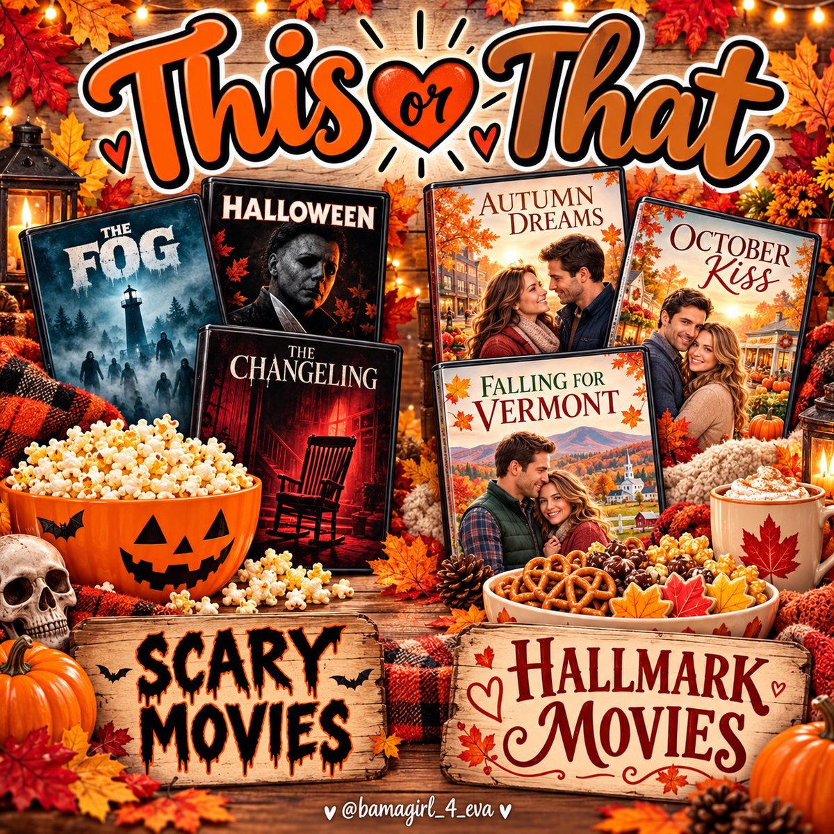 bamagirl_4_eva's tweet photo. Scary movies or Hallmark movies? https://t.co/Nbt8FwHndE
