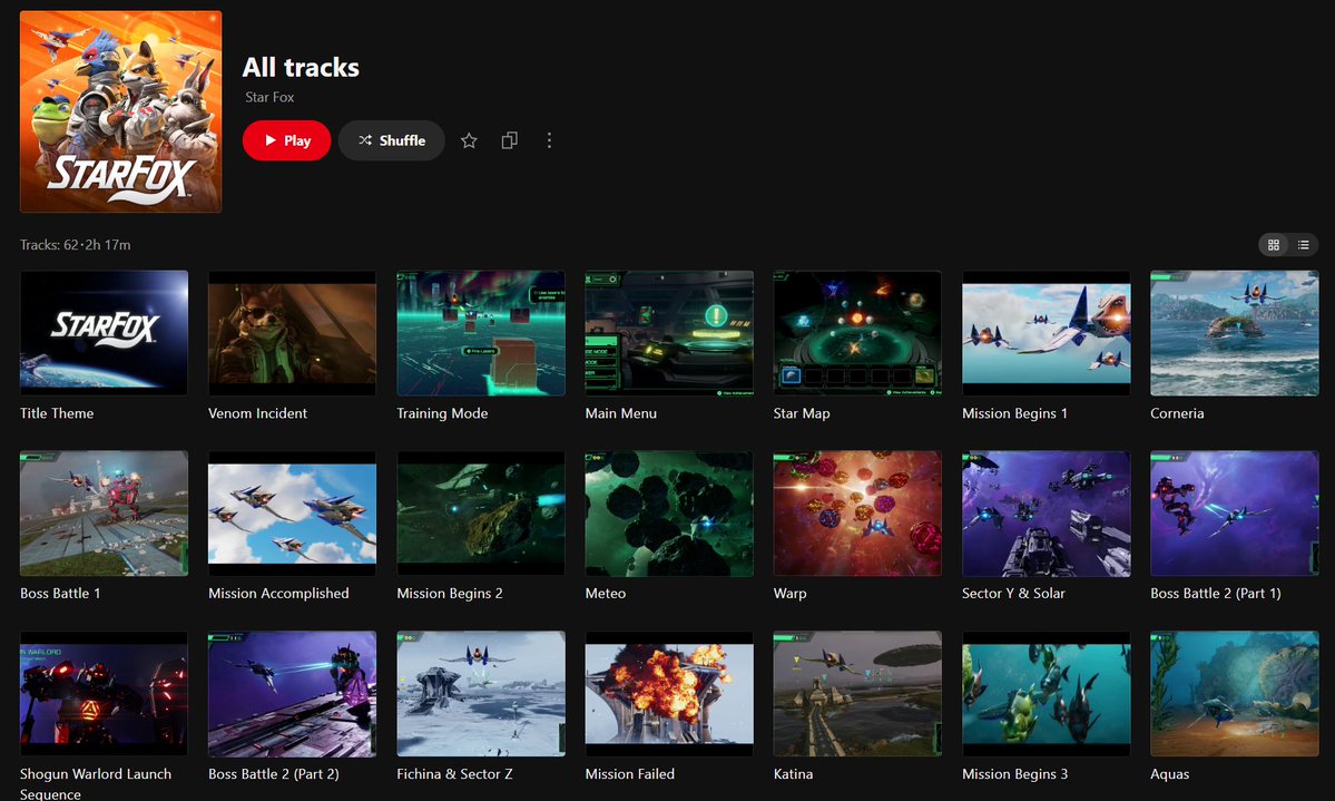 Wario64's tweet photo. Star Fox (2026) OST added to Nintendo Music https://t.co/4PGEhBxLfl https://t.co/o6dS4vP3Xq