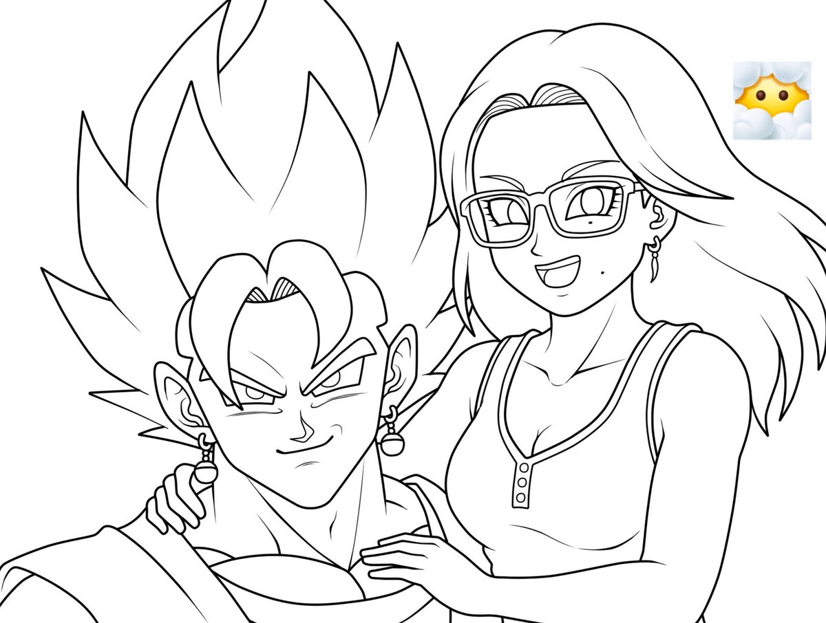 SaiyajinGirl_'s tweet photo. Well, I couldn't take a screenshot—even though it's no longer September 29th in France, it was my birthday.. ✨️🎂🫠

So I wanted to draw myself with one of my favorite characters AND the best fusion.. Gogeta ? Nooo 🫪

(I wear glasses but I can wear contact lenses too 👁👁) https://t.co/mczSc2RlFL
