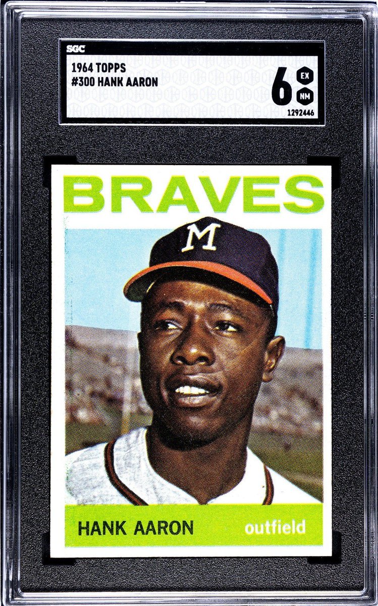 312cards's tweet photo. Hank Aaron, 1964 Topps in an SGC slab. https://t.co/VCppBbL5tW