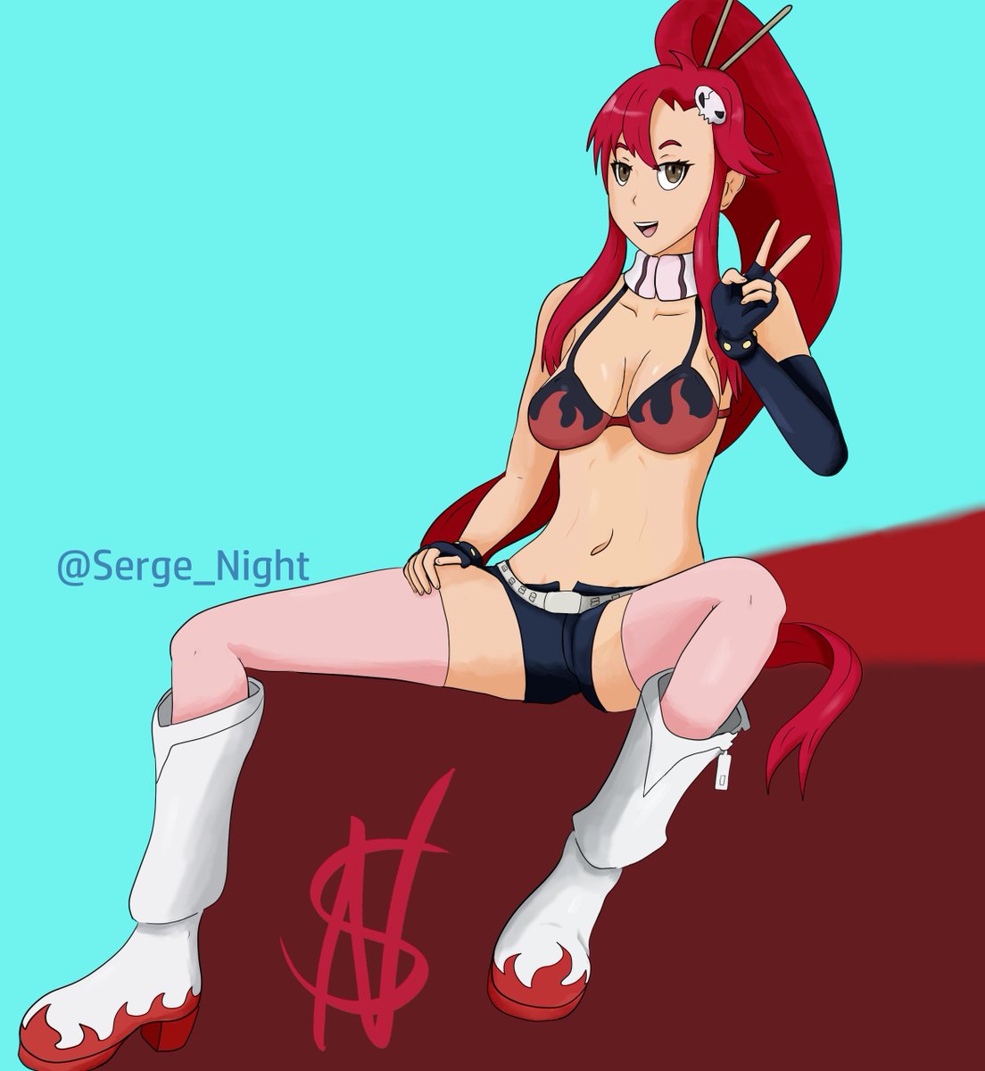 Serge_Night's tweet photo. Drew Yoko Littner from Guren Lagann. #art #ArtistOnTwitter #yokolittner https://t.co/pfe3pl8EBI