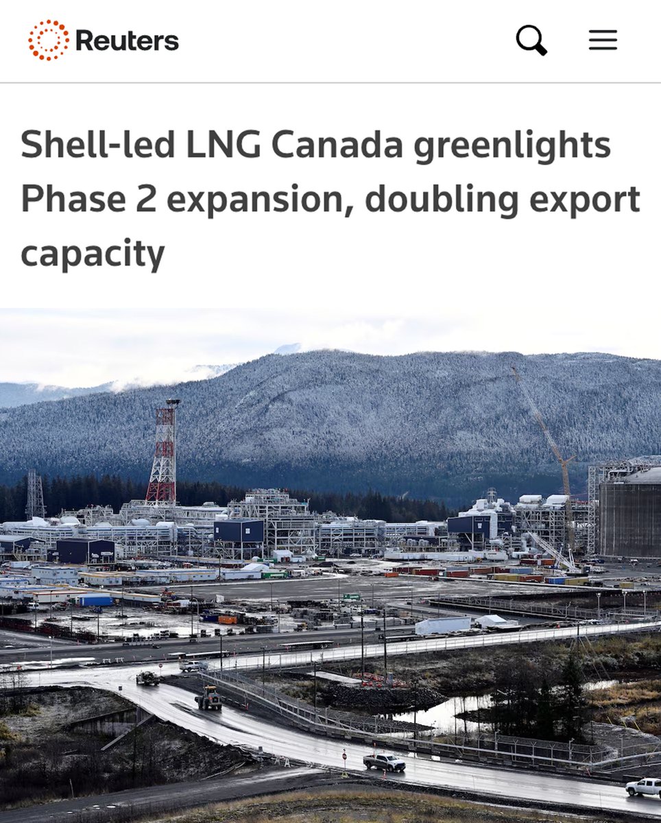 MarkJCarney's tweet photo. Canada is building big again.

LNG Canada Phase 2 will be the second-largest facility of its kind in the world. https://t.co/BtFfCsGjL1