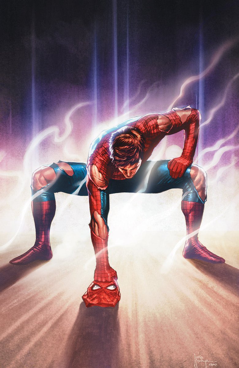 DiscussingFilm's tweet photo. A new ‘AMAZING SPIDER-MAN’ comic cover pays tribute to Luffy's Gear 2 from ‘ONE PIECE’.

(🎨: Mico Suayan) https://t.co/iG6hw6JHRl