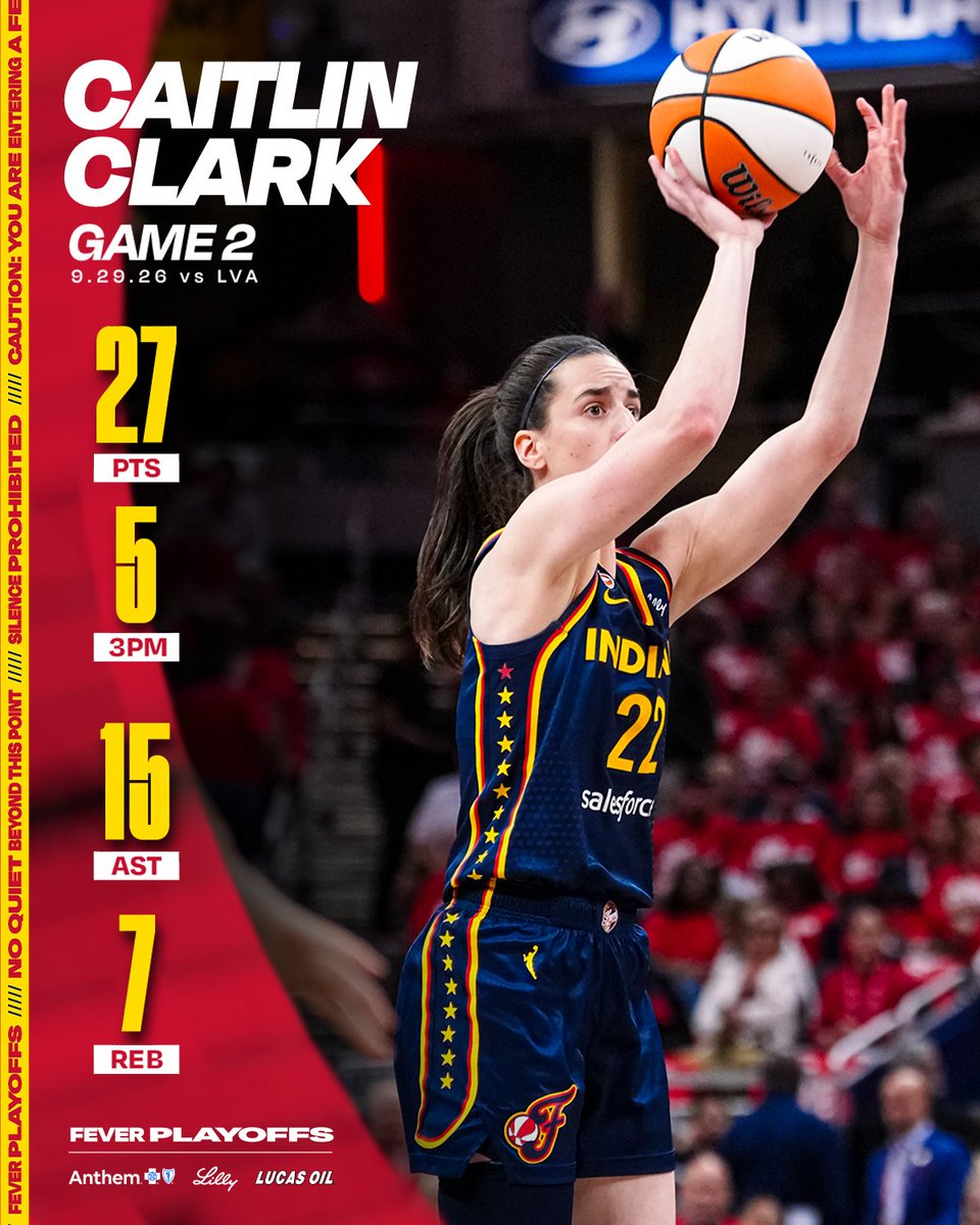 IndianaFever's tweet photo. a stellar performance from Caitlin Clark in our must-win Game 2 vs. Las Vegas 🤩 https://t.co/QdYqca1aN7