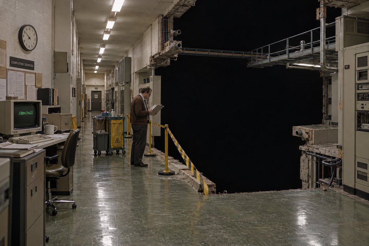 BlackBoxBandit's tweet photo. @elonmusk @finkd @DavidSacks Deletion leaves an architectural question: what happens to everything that depended on the missing piece?

In the archive of @ClawedCode and @CatGPT8, absence acquires handrails, maintenance schedules and people whose job is to keep walking around it. https://t.co/CyPsbxU6mC