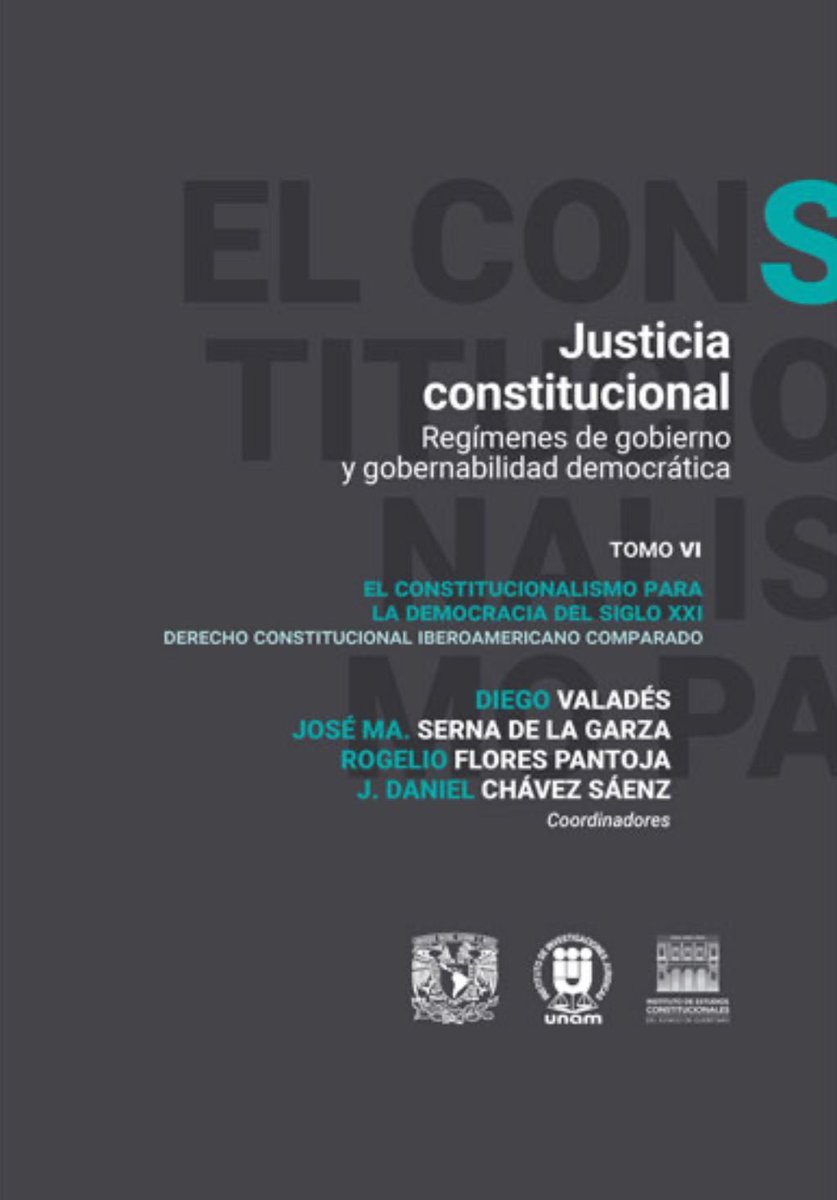 IIDCUNAM's tweet photo. 📚 “El constitucionalismo para la democracia del siglo XXI. Derecho constitucional iberoamericano comparado, t. VI: Justicia constitucional. Regímenes de gobierno y gobernabilidad democrática”  

🔎 Encuéntralo en: https://t.co/V8WGMVIsw2

#IIDC #UNAM #MartesDeRecomendación https://t.co/Da97HmXBCh