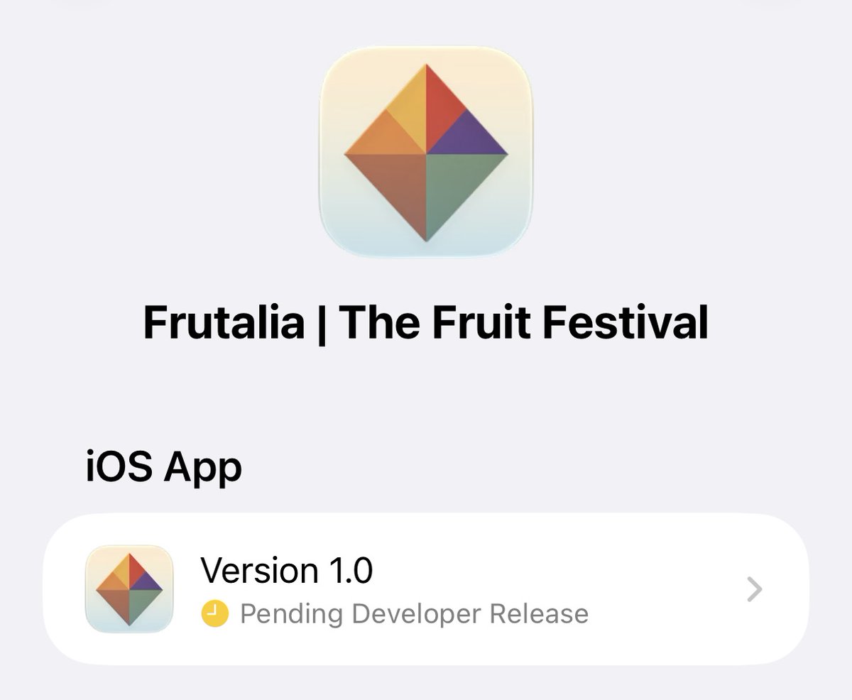 anettodev's tweet photo. Better Late than Never.
Frutalia was approved on Apple Review.

Houston, we are start launching: T-minus 10

#BuildInPublic for #Shipaton https://t.co/3ySyizIw5q
