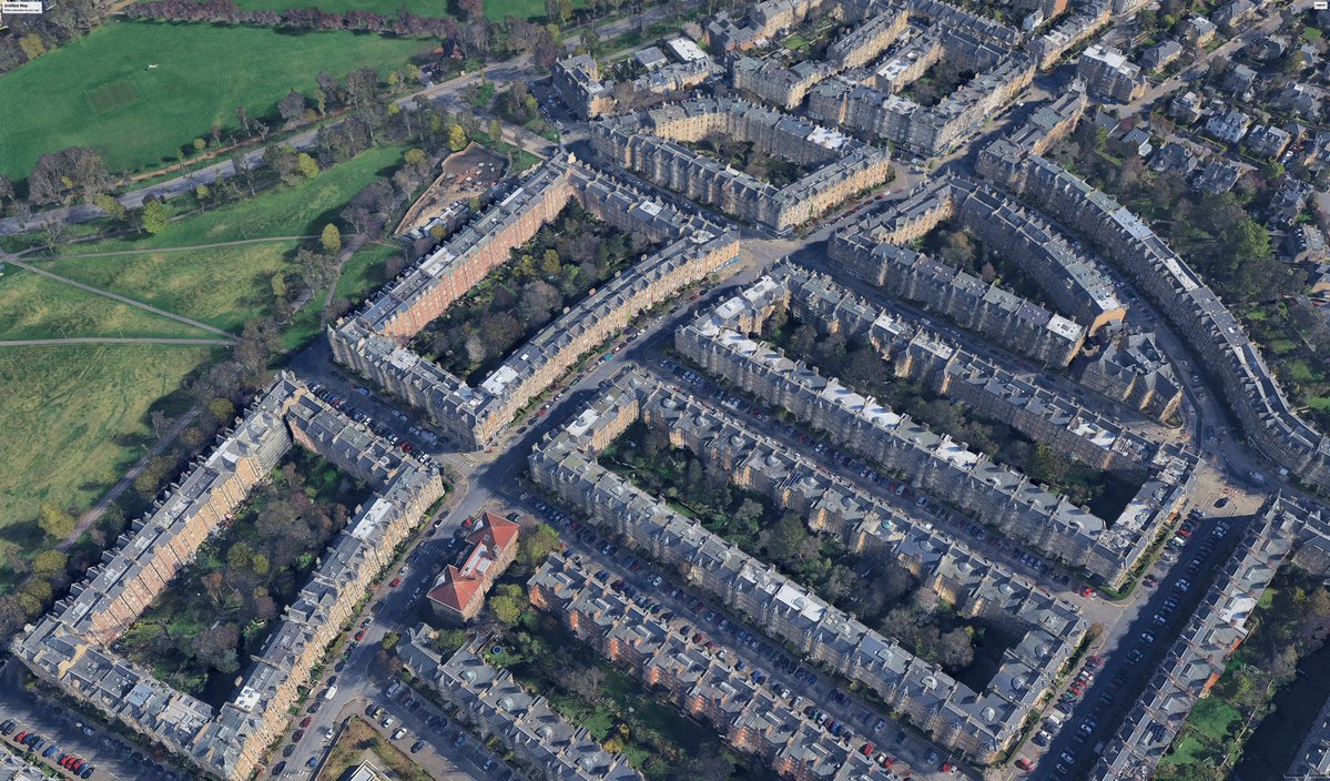 UrbanCourtyard's tweet photo. Scotland is the interesting contrast for the thesis that anglophone countries have a weak apartment tradition because we didn't adopt condominium laws until after the good apartment typologies were banned (by parking minimums, front and side setbacks, dual egress requirements, etc).

Scots law is a civil-law hybrid, and there you could own a flat outright under the common law of the tenement. The Tenements (Scotland) Act 2004 later codified it. 

Edinburgh and Glasgow have the strongest apartment tradition in Britain.