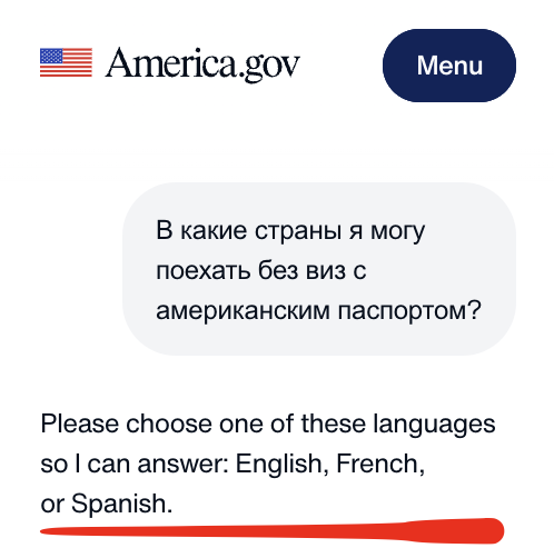 rotorB's tweet photo. @StateDept It's very strange that in the AI era the system supports only three languages. https://t.co/yQnmPBnglR