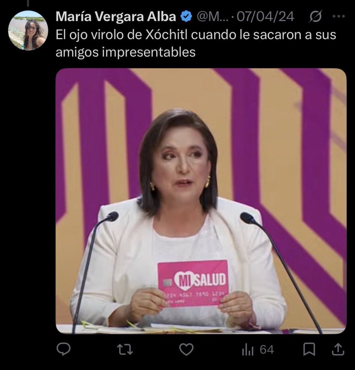 GlodeJo07's tweet photo. ¿Entonces María? 

Si es contra una de MORENA es machismo pero si es contra una de oposición ¿está bien?

En fin, la hipotenusa https://t.co/JrckwuIMK8