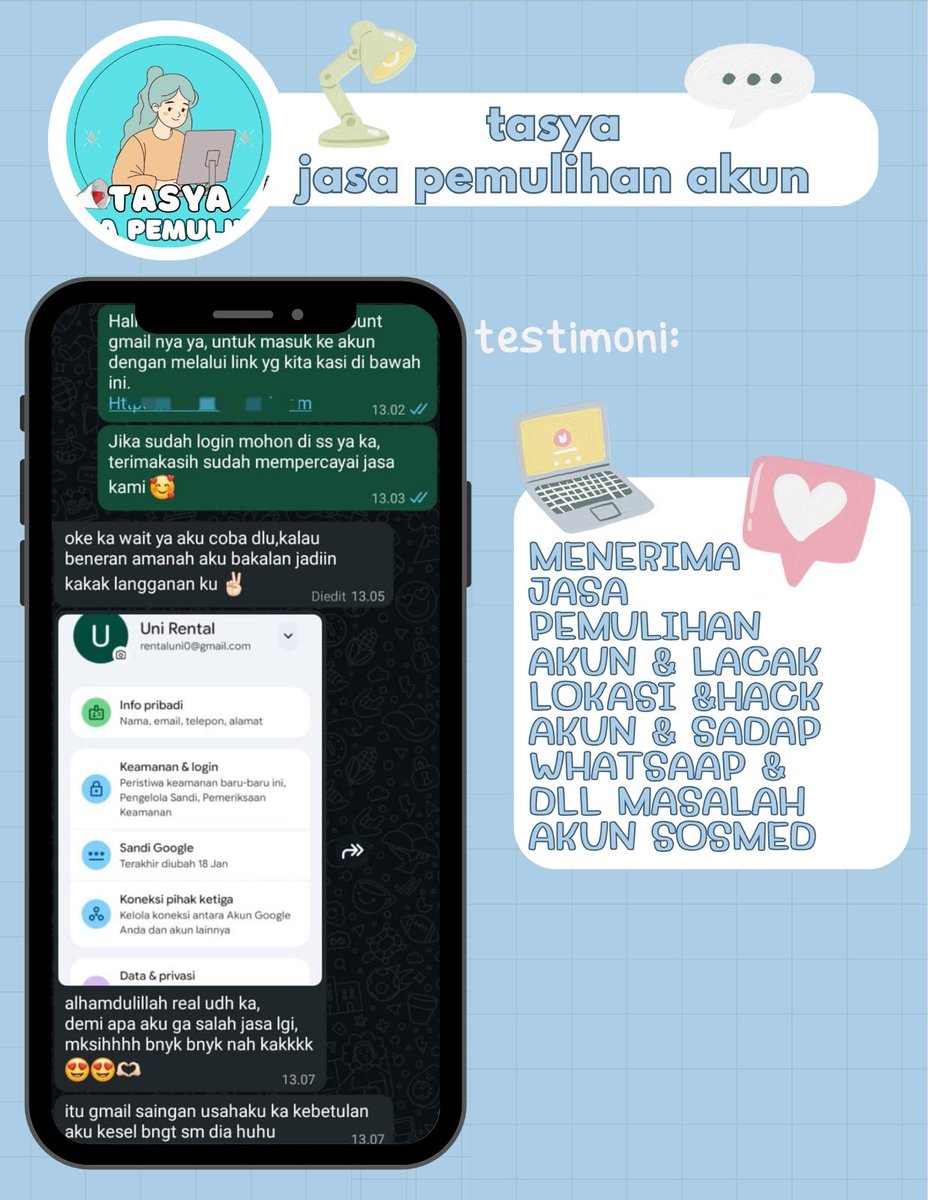 bivule's tweet photo. OPEN JASA PEMULIHAN &amp; HAPUS AKUN SOSMED🔔

Melayani‼️

💓Pulihkan &amp; Pulihin/Balikin Akun
💓Hapus/Nonaktifkan Akun
💓Hack Akun
💓Sadap Wa/All Sosmed
💓Reset Hp
💓Lacak Lokasi

(Instagram,Tiktok,Gmail/Email,Facebook,Telegram,Twitter/X,Dll)
Konsultasi? WhatsApp di bio!
#zonauangㅤ https://t.co/ll47TibQ7k
