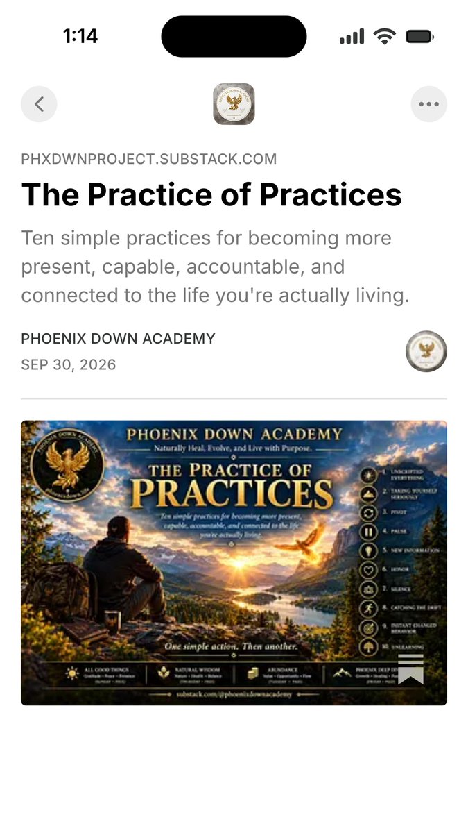 RobertS3684's tweet photo. The Practice of Practices https://t.co/i0BeqrrlzA
@Substack #PracticeOfPractices #PhoenixDownAcademy https://t.co/rsu4ANDRDj