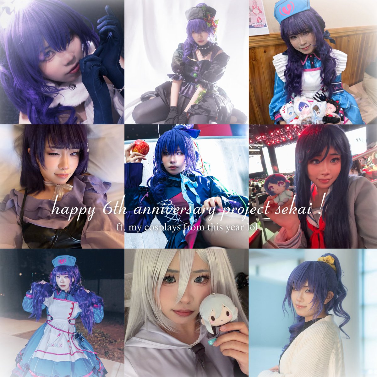 tinyresa's tweet photo. cheers to another year with this game! if i compiled every prsk cosplay ive done, it would be too long of a post but here are the ones from this year 🙇 https://t.co/J3i4EAdu6O