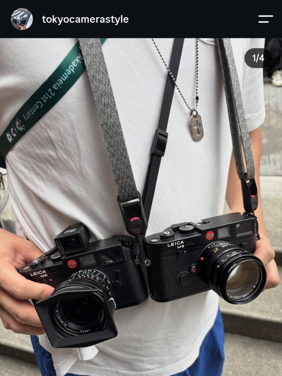 dracaureusx's tweet photo. Jungkook is carrying Leica M6 35mm rangefinder film cameras. 

Carrying two similar cameras at once is very common among street photographers. It allows them to quickly switch between two different focal lengths (24mm and 50mm) and capture.

Jungkook takes it seriously 😭 https://t.co/8jdfVcTOX8